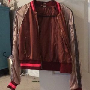 A multi colored bomber jacket